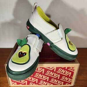 NWOT VANS Slip-on V Cado Canvas White/Green Toddler (9.5)